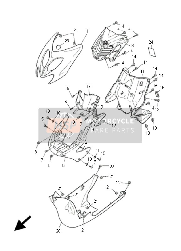 5BRF8385A000, Coperchio, Inferiore, Yamaha, 0